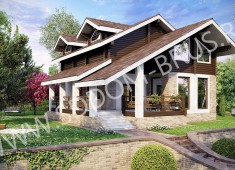 Дом из клееного бруса Комбинированный дом